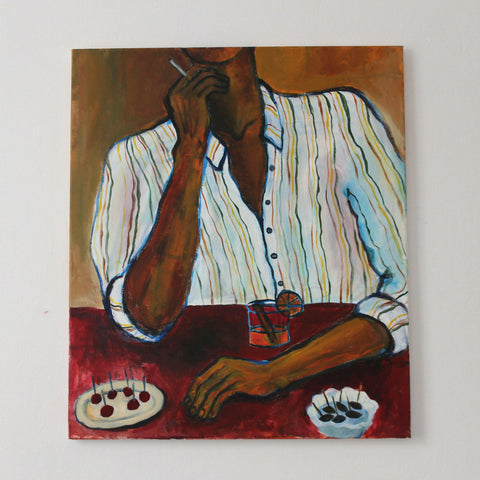 %22Tonight you're a sight%22, 2023, Acrylic on canvas, 60x70cm,350 GBP, Agnes Giannaros