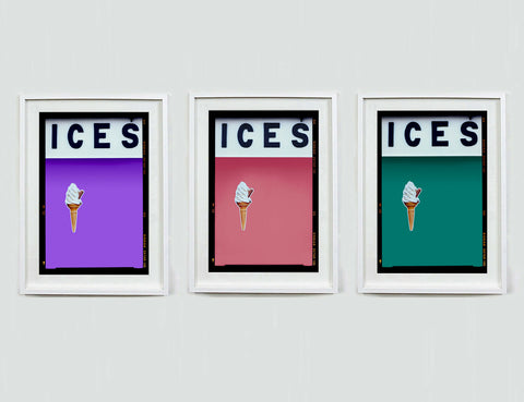 ICES Lilac Coral Deep Green Teal White Frame 518 Square