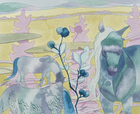 'Bilberry'_22 x 19 cm_ Watercolour on 300gsm paper, 2023, Chisara Vidale
