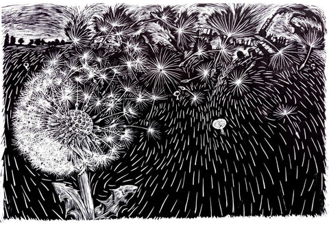 Dandelion with Oil Refinery