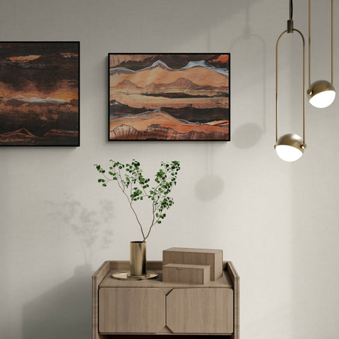 black and bronze - black painting - bronze painting - black and coppper art - original art - original painting -  fatima mian - artist - abstract painting - landscape art - landscape painting - buy art - art for sale - abstract landscape - acrylic 14