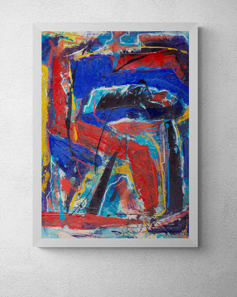 Fatima Mian -90s vibes series -painting-artist-BAME artist-artist of colour-original painting-artwork for sale - buy art - london artist - abstract painter - bold as love-blue painting