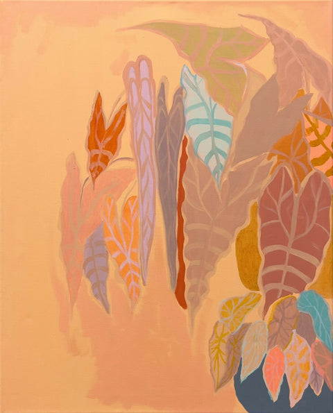 Burnt Coal Alocasia & Begonia Diptych