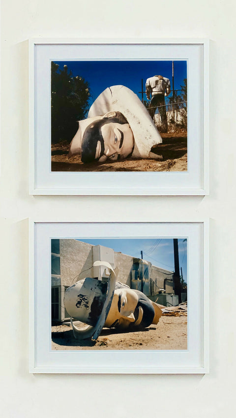 Poor Richard Heads 445 Landscape White Frame Pair on the Wall