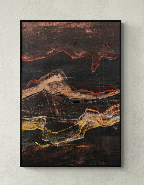 black and bronze - black painting - bronze painting - black and coppper art - original art - original painting -  fatima mian - artist - abstract painting - landscape art - landscape painting - buy art - art for sale - abstract landscape - acrylic 18