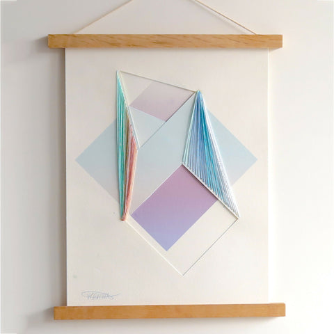 Hannah Pratt Offcuts no.4 paper collage with embroidery in studio £275