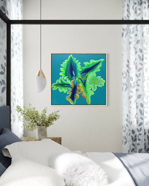 Turquoise And Emerald Alocasia Study
