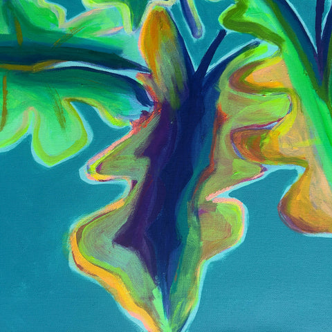 Turquoise And Emerald Alocasia Study
