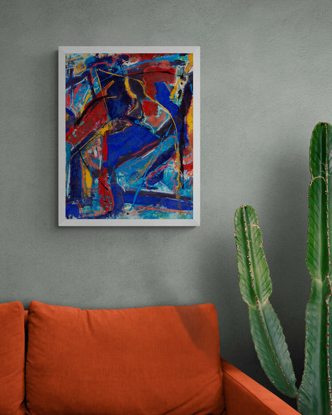 Fatima Mian - Abstract Art - London Artist - Muslim Artist - BAME Artist - Harrow Artist - Wembley Artist - Affordable Art - Original Painting - Painting for Sale - Buy Art - Buy Affordable Art.- Original Art - Blue Artwork - Abstract Art. 1