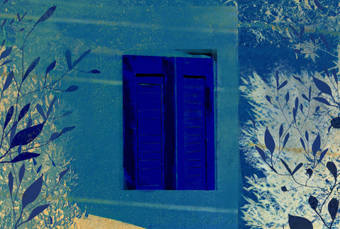 Moonlit Whispers - small - Fatima Mian - Art - Artist - Indigo - Art Print -Female Artist - BAME Artist - Photographer- affordable art - blue artwork