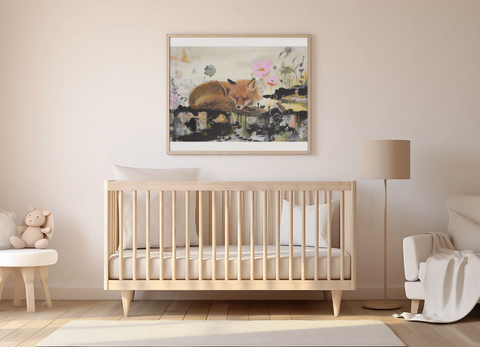 ai-generated-mockup-of-an-art-print-placed-on-a-minimalistic-baby-s-room-m35505