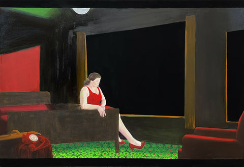 I know not when, west of somewhere (after Hopper)_Oil and Acrylic on Board_91 x 61 cms_2024_£2500