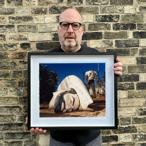 Richard holding Poor Richard Head and Torso 445 Black Frame