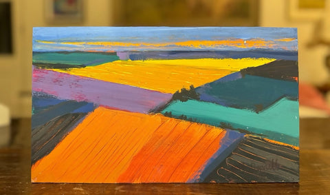 Sunset over Rapeseed Fields