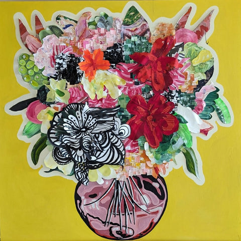 Natalie George _My Soul In Full Bloom , Mixed Media Collage , 2023 , (3rd Edition)2023 100x100cm framed (2) (1)