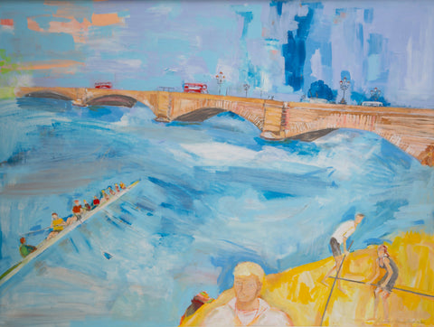 Rowers, Putney Bridge by Melody Reynolds