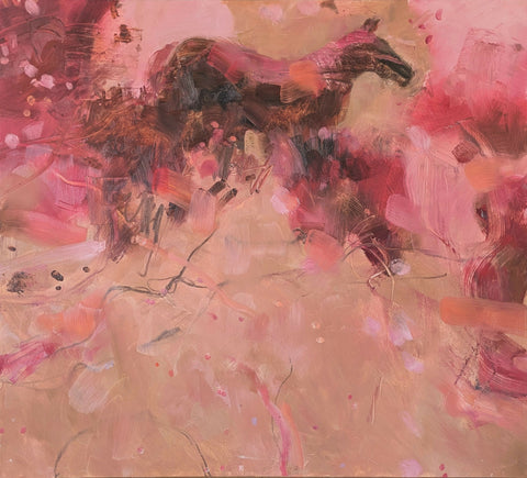 A Horse Waits for You in Pink Moonlight