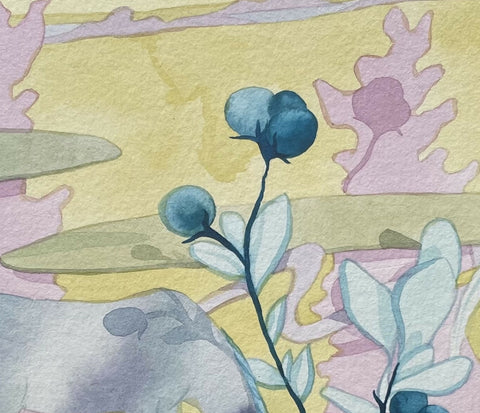 'Bilberry'_22 x 19 cm_ Watercolour on 300gsm paper, 2023