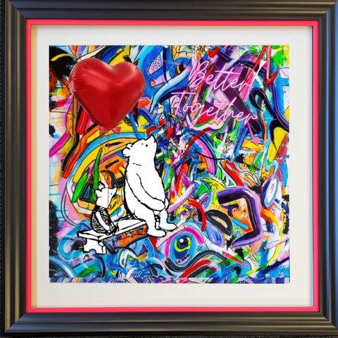 Framed pooh bear print