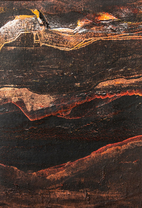 black and bronze - black painting - bronze painting - black and coppper art - original art - original painting -  fatima mian - artist - abstract painting - landscape art - landscape painting - buy art - art for sale - abstract landscape - acrylic 4