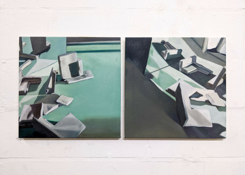 LouisaClark_'InbetweenSpacesAndMoments(Diptych)_OilOnCanvas_Both40x40cm_2021