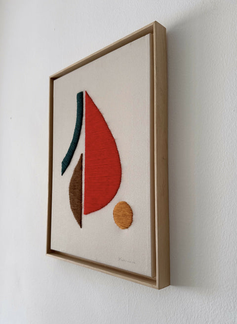 Geometric Composition with Yellow Dot