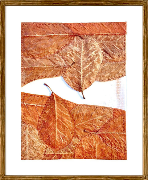 Tina Norden_Connected I_Leaves on cardboard