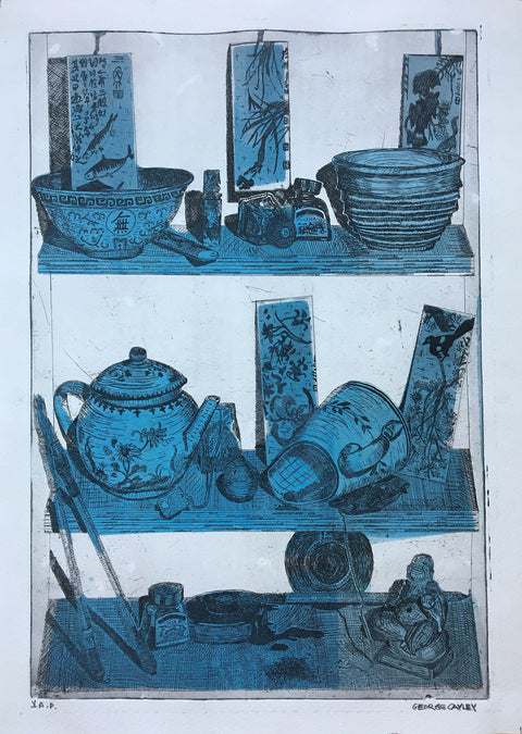 Still Life with Tea, Bowls and Brushes V