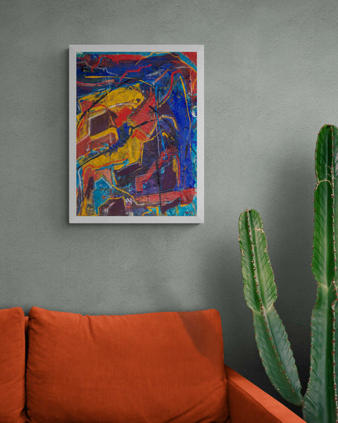 Fatima Mian - Abstract Art - London Artist - Muslim Artist - BAME Artist - Harrow Artist - Wembley Artist - Affordable Art - Original Painting - Painting for Sale - Buy Art - Buy Affordable Art.- Original Art - Blue Artwork - Abstract Art 2