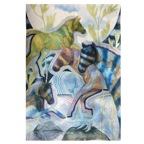 %22Half Moon%22_Watercolour on 300gsm paper_29.7 x 42 cm_£1200_Chisara Vidale