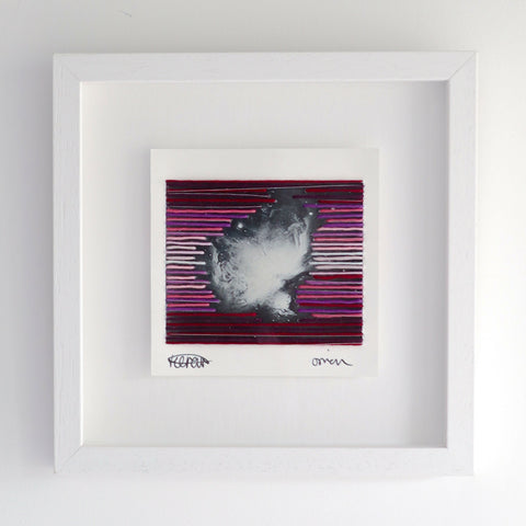 Hannah Pratt Orion Nebula study Embroidery on paper Framed