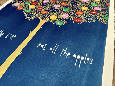 Eat All The Apples cyanotype