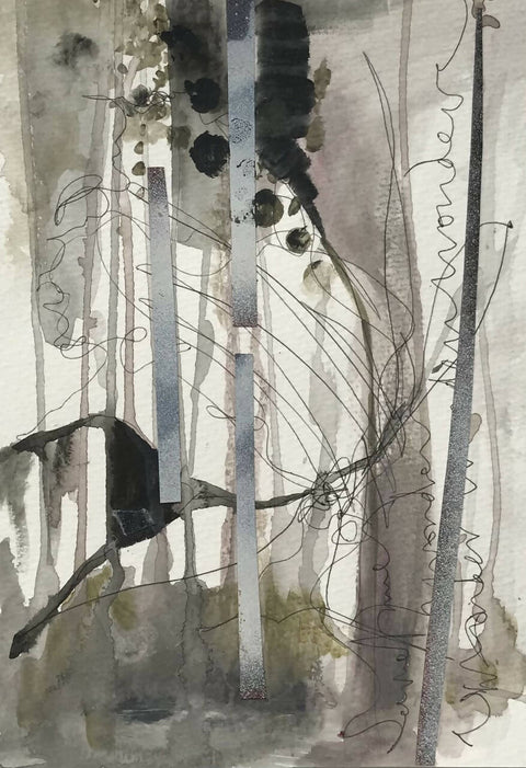 "Broken Lines in Nature" Abstract Liberation Series- Mixed Media drawings