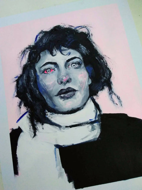 Mujer with red eye