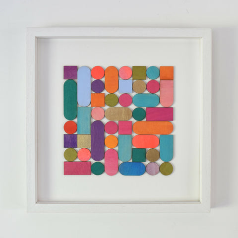 ABSTRACT GEOMETRIC COLOUR BLOCK 3D PAINTING