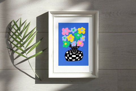 Blue Flowers Vase Giclée Art Print