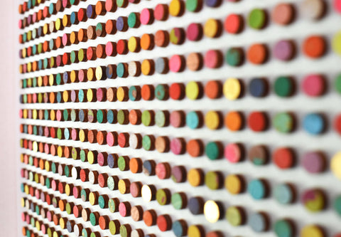 Seven Hundred and Twenty Nine Painted Dots with Gold