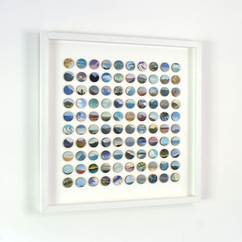 ORIGINAL MIXED MEDIA LANDSCAPE DOTS COLLAGE