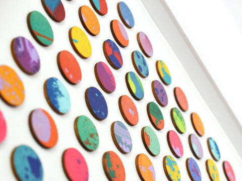 SPLASH ONE HUNDRED PAINTED DOTS COLLAGE