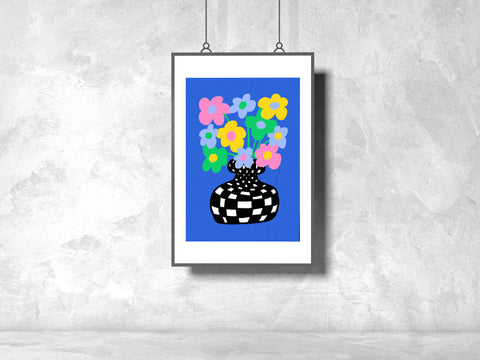 Blue Flowers Vase Giclée Art Print