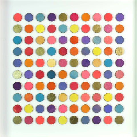 100 SPOTS WITH GOLD MIXED MEDIA PAINTING