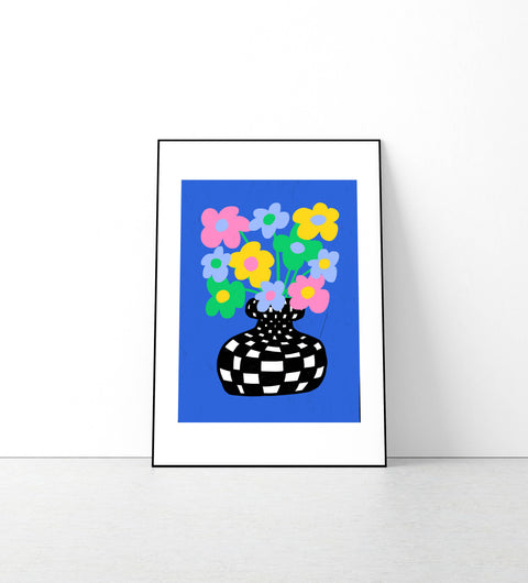 Blue Flowers Vase Giclée Art Print