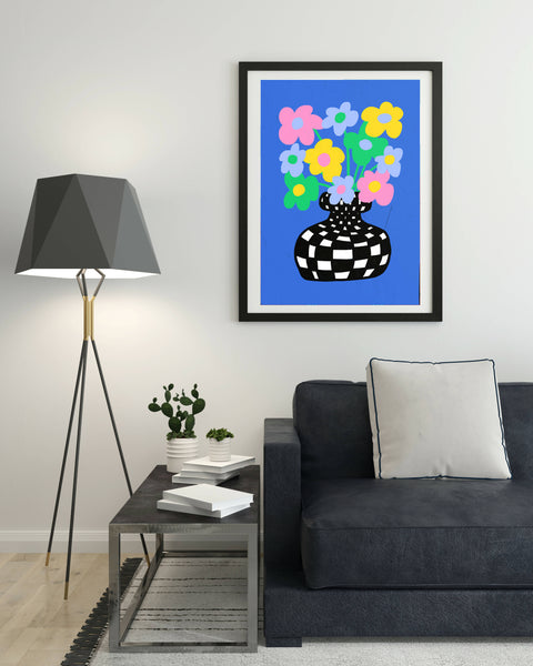 Blue Flowers Vase Giclée Art Print