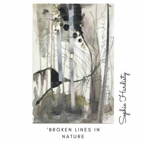"Broken Lines in Nature" Abstract Liberation Series- Mixed Media drawings