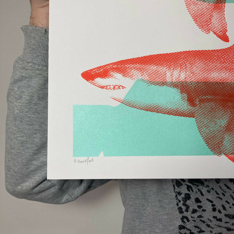 Turquoise and Red - 'Shark Tank'