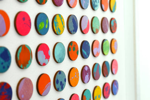 SPLASH ONE HUNDRED PAINTED DOTS COLLAGE