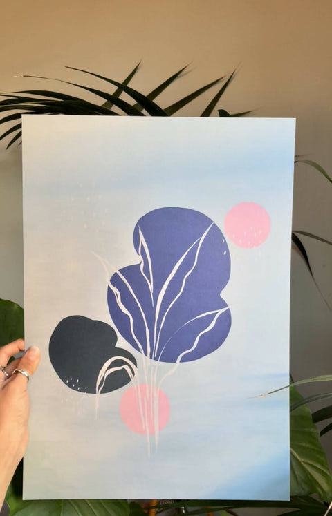 Winter leaf print