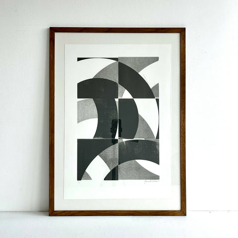 Broken Circle Arrangement 001 - Original Wood Block Print