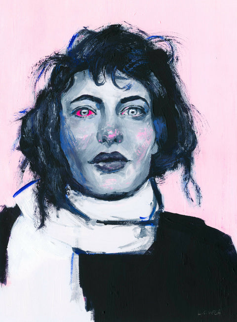 Mujer with red eye