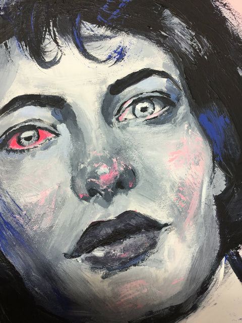 Mujer with red eye